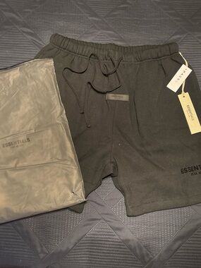 ESSENTIALS Men’s Black Cotton Sweat Shorts
